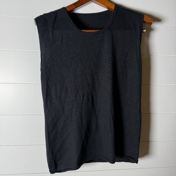 Magaschoni New York Twin Set Tank and Cardigan with Fringe Black Size Large - Picture 7 of 8